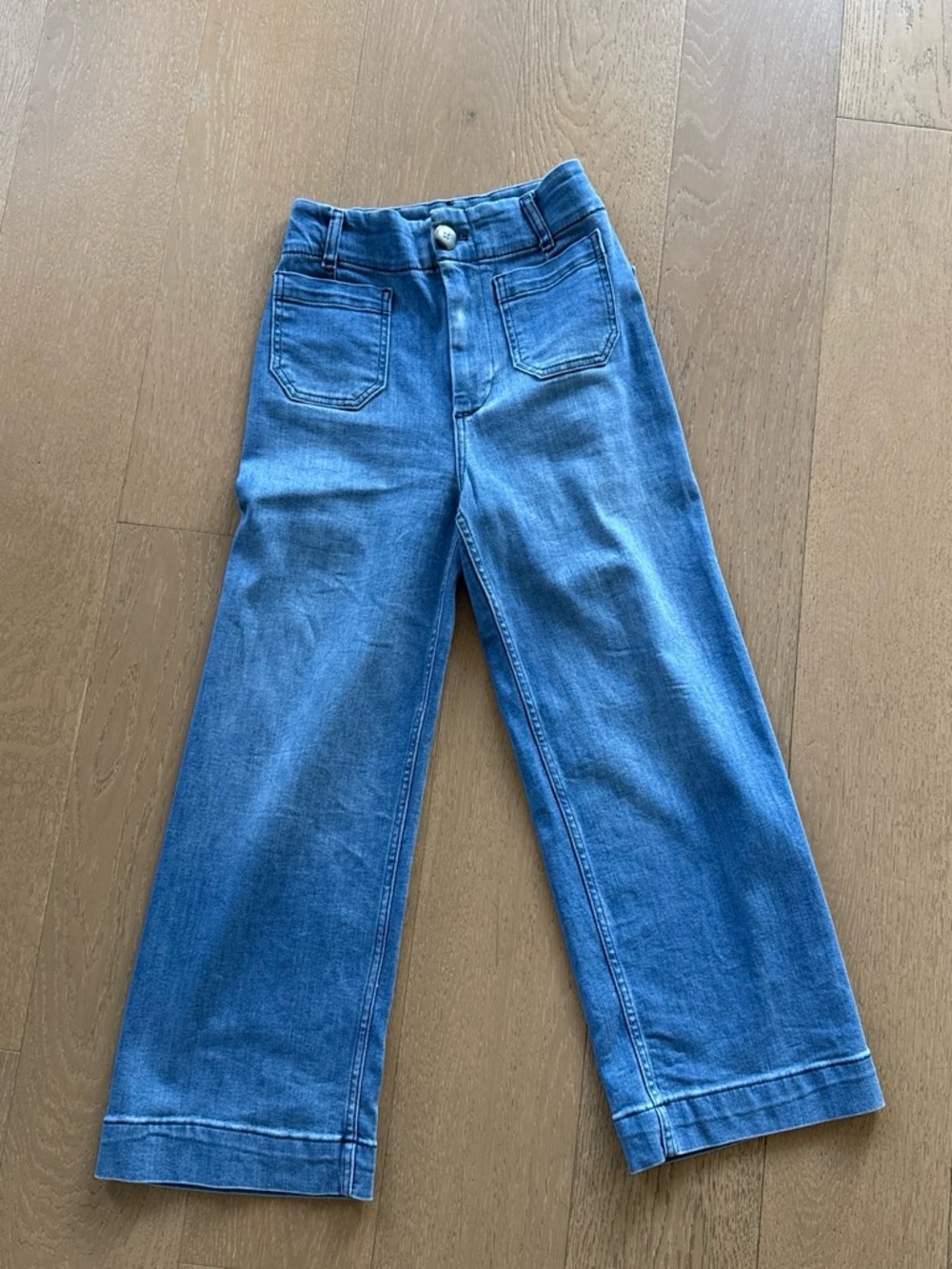 Anthropologie High-Rise Wide-Leg Jeans in Medium Blue